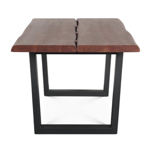 Yarrow 79" Dining Table in Light Sequoia with Gunmetal Legs