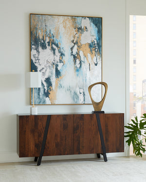 Aurora 74" Modern Sideboard in Dark Walnut Finish