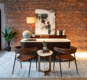 Brisbane Halstead Dining Chair in Chestnut Leather