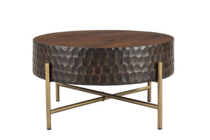 Vallarta 34" Carved Coffee Table in Mango Wood with Two Toned Finish