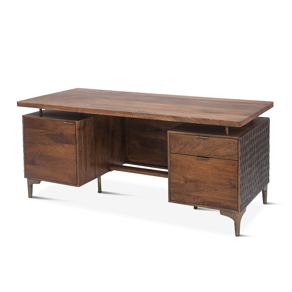 Vallarta Office Desk in Mango Wood with Two Tone Finish