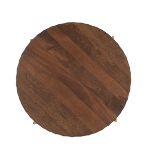 Vallarta 24" Side Table in Mango Wood and Iron with Two Toned Finish