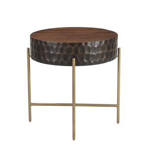 Vallarta 24" Side Table in Mango Wood and Iron with Two Toned Finish