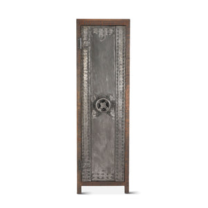 Welles Tall Vault Style Cabinet in Reclaimed Wood and Iron