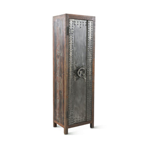 Welles Tall Vault Style Cabinet in Reclaimed Wood and Iron
