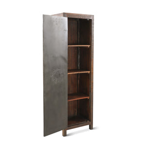 Welles Tall Vault Style Cabinet in Reclaimed Wood and Iron
