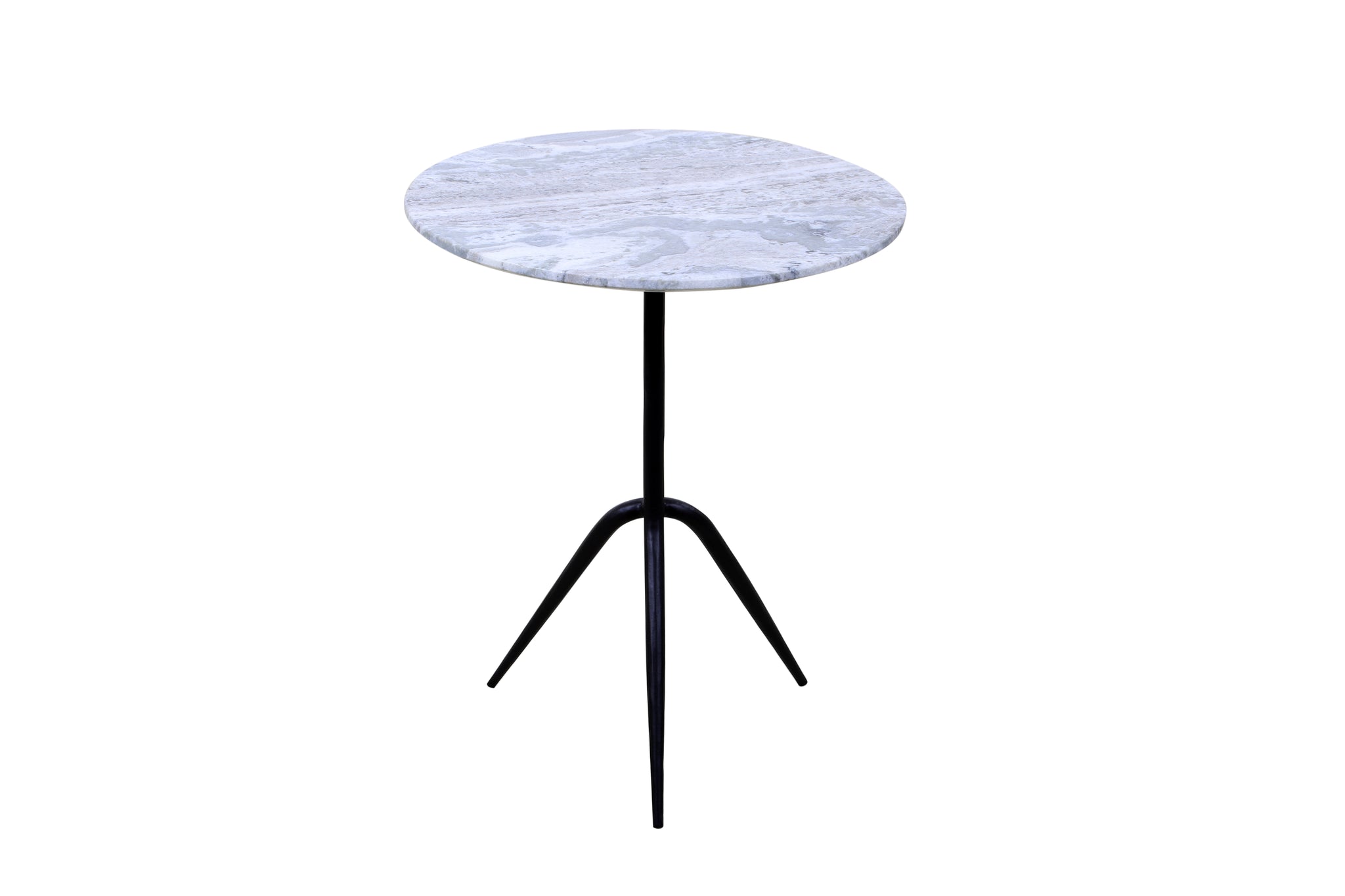 Glacier 18" Accent Table with Fancy Brown Marble