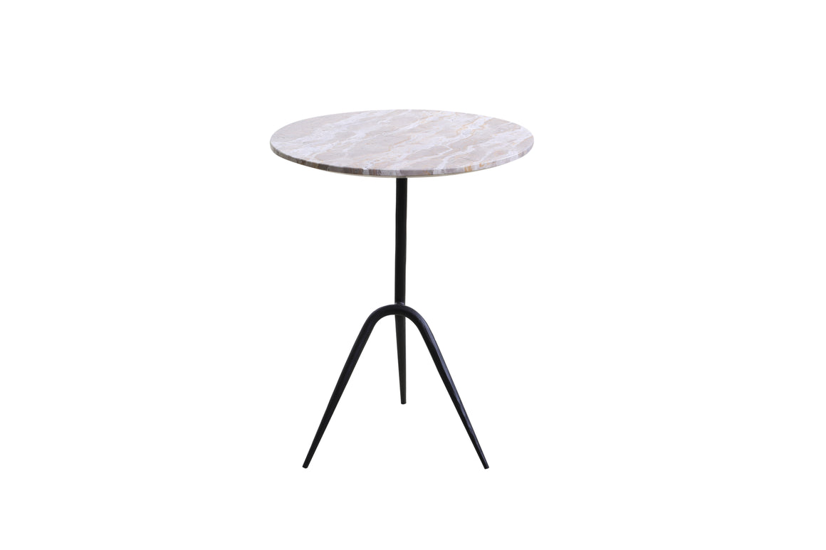 Glacier 18" Accent Table with Capri Beige Marble