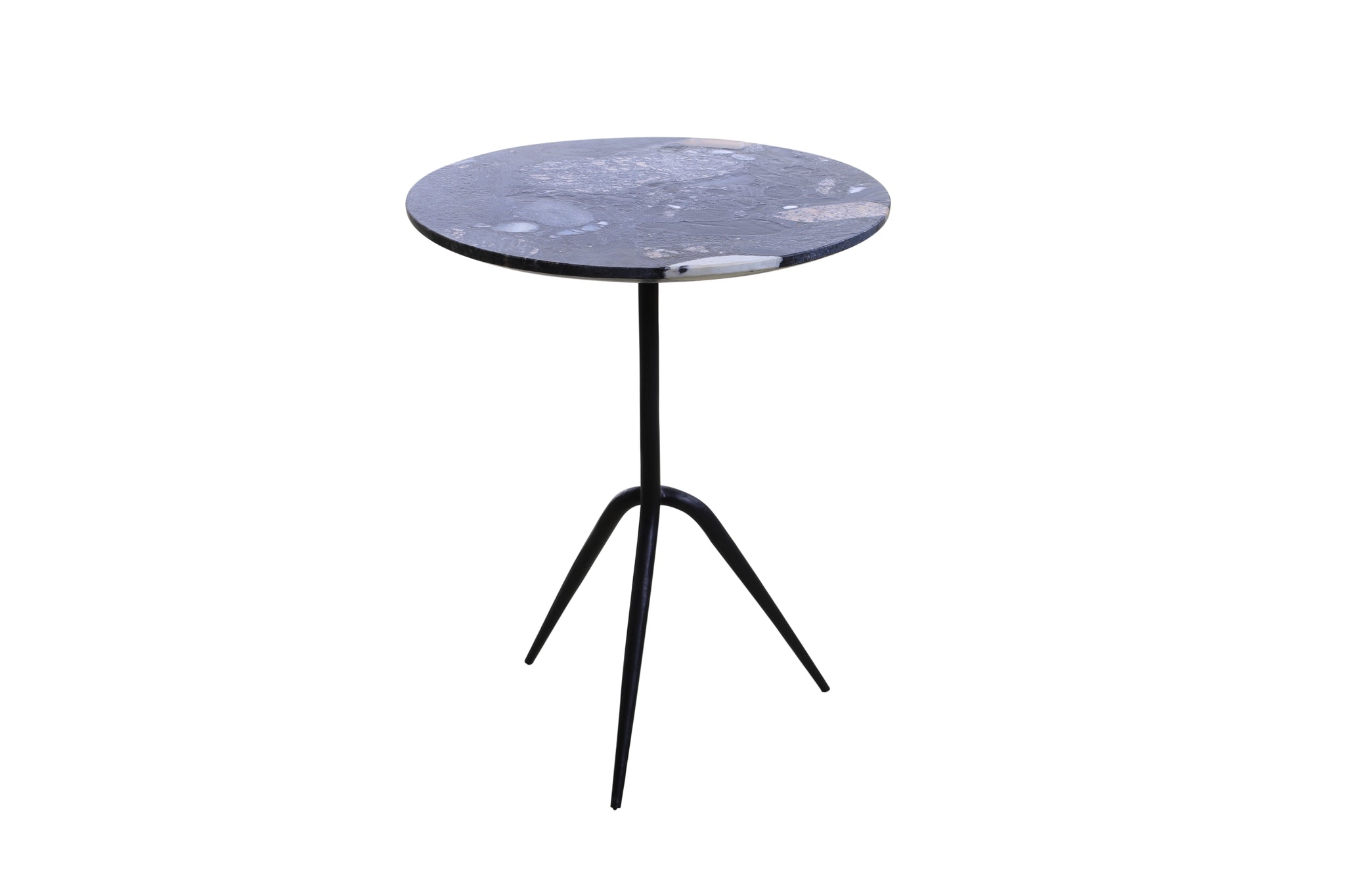 Glacier 18" Accent Table in Norigo Marble Marble