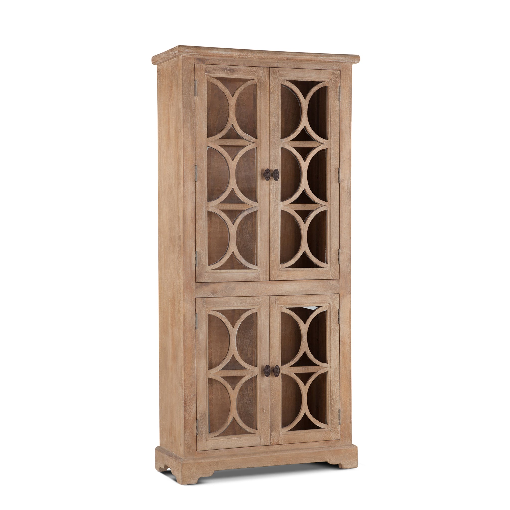 Pengrove Glass Cabinet in Antique Oak Finish