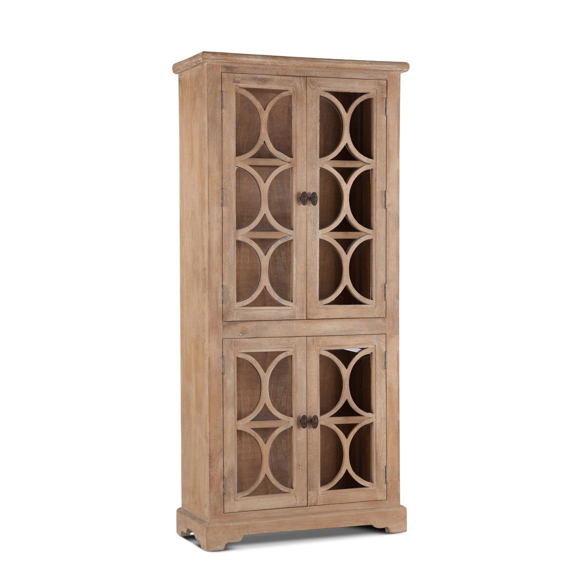 Pengrove Glass Cabinet in Antique Oak Finish