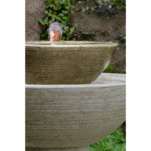 Ojai Tall Stone Pedestal Fountain - Alpine Stone Patina