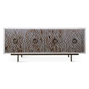 Alexandria 72" Sideboard with Bone, Horn, Wood Inlay on Metal Base