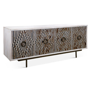 Alexandria 72" Sideboard with Bone, Horn, Wood Inlay on Metal Base