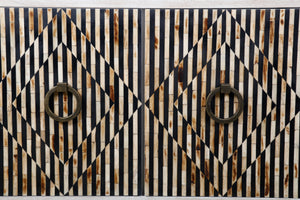 Alexandria 72" Sideboard with Bone, Horn, Wood Inlay on Metal Base