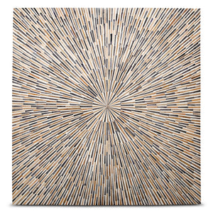 Alexandria 40" Square Coffee Table with Bone, Wood and Horn Inlay