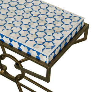Alexandria 24" Side Table with Bone Inlay and Brass