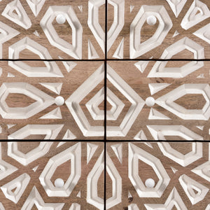 Haveli Dresser 61in Carved, Natural White