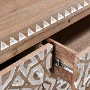 Haveli Dresser 61in Carved, Natural White