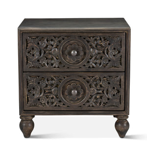Haveli Nightstand in Vintage Brown Finish