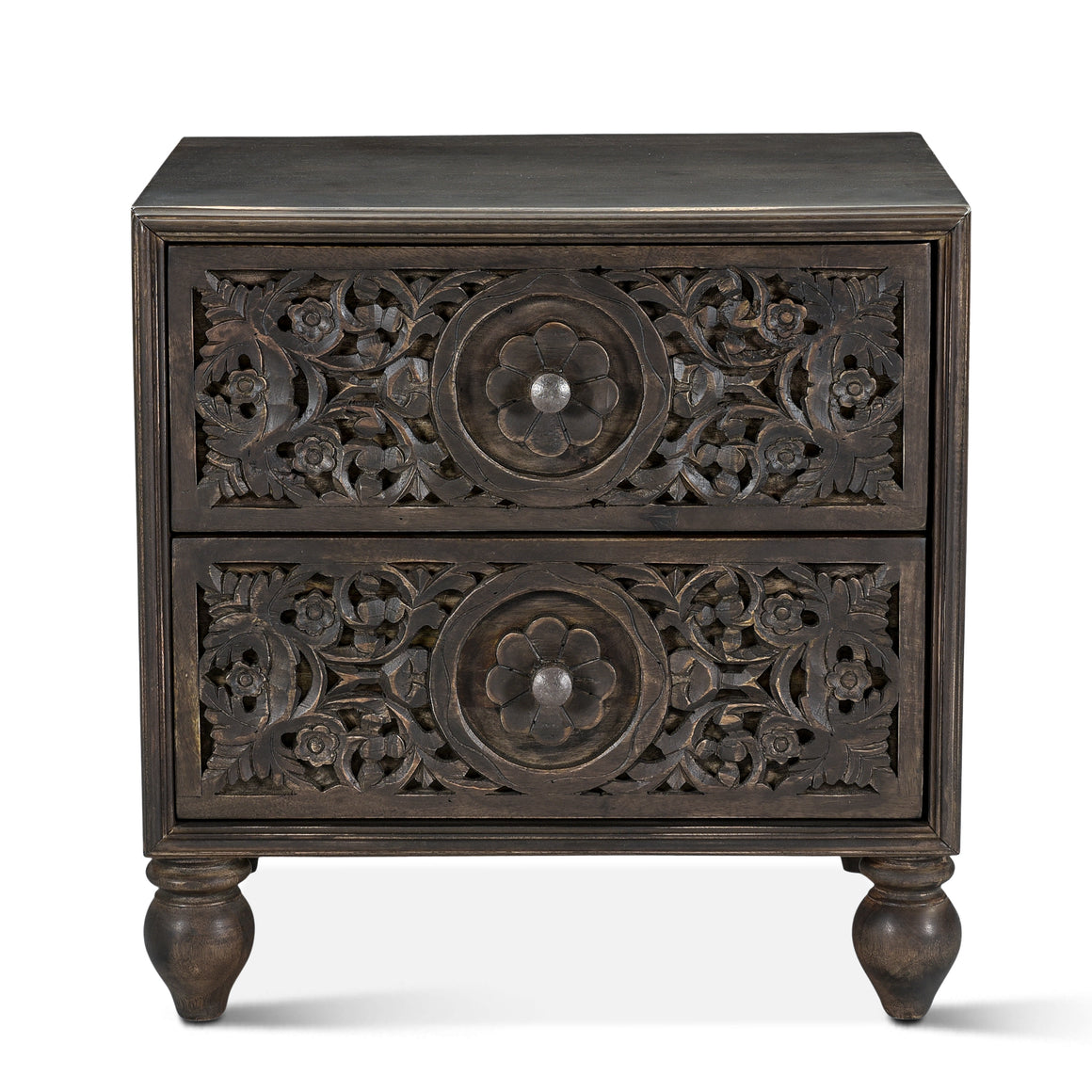Haveli Nightstand in Vintage Brown Finish
