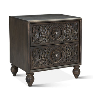 Haveli Nightstand in Vintage Brown Finish