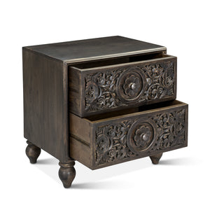 Haveli Nightstand in Vintage Brown Finish
