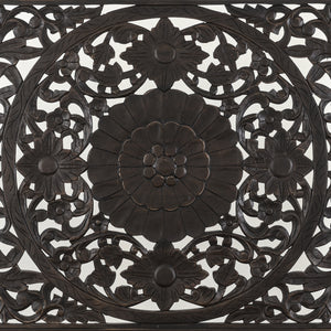 Haveli Carved King Bed in Vintage Brown