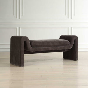 Uttermost Manson Modern Charcoal Bench