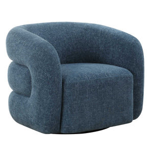 Uttermost Junie Blue Swivel Barrel Chair