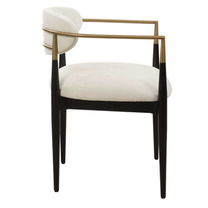 Uttermost Moxie White Dining Arm Chair