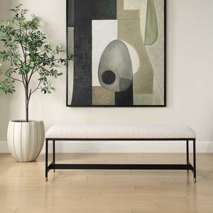 Uttermost Halston Upholstered White Bench