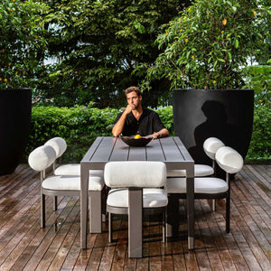 Uttermost Bolster Back White Outdoor Dining Chair