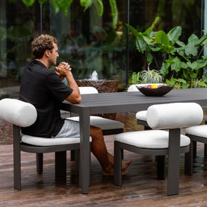 Uttermost Bolster Back White Outdoor Dining Chair