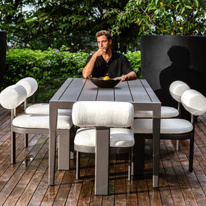 Uttermost Bolster Back White Outdoor Dining Chair
