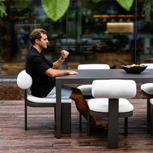 Uttermost Bolster Back White Outdoor Dining Chair