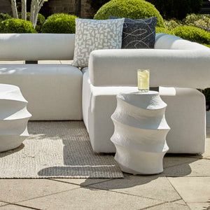 Uttermost Winded Outdoor White Accent Table
