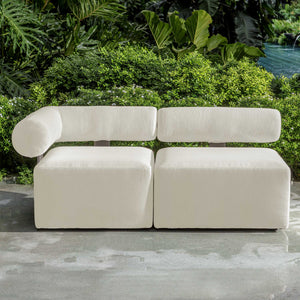 Uttermost Bolster Back White Armless Outdoor Sofa