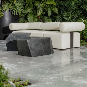 Uttermost Bolster Back White Armless Outdoor Sofa