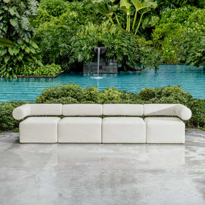 Uttermost Bolster Back White Armless Outdoor Sofa