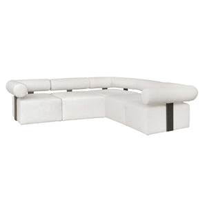 Uttermost Bolster Back White Outdoor Corner Sofa