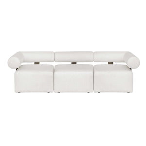 Uttermost Bolster Back White Outdoor Corner Sofa