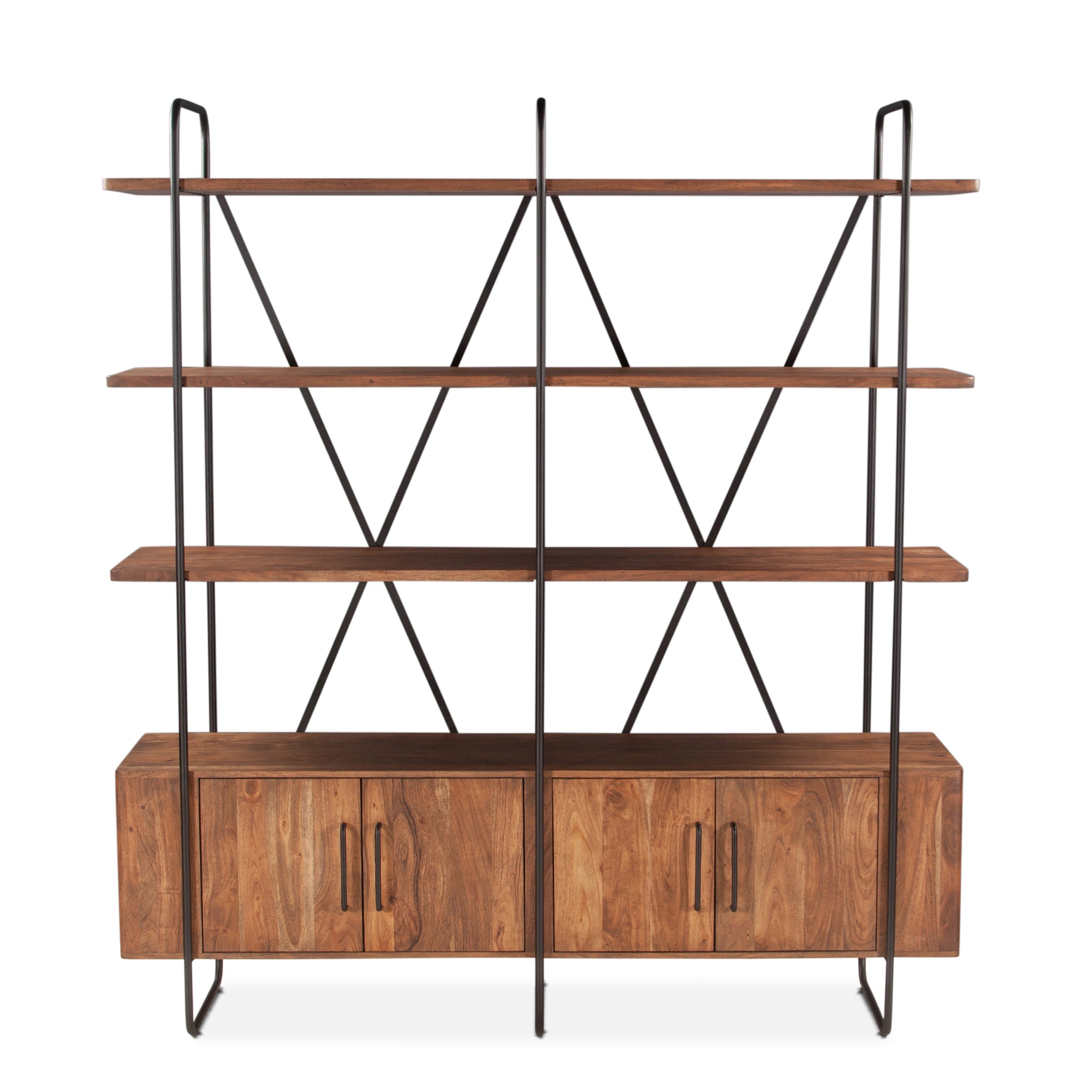 Halden Wide Bookshelf in Pecan Brown