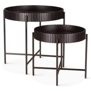 Halden Nesting Tray Tables in Matte Black
