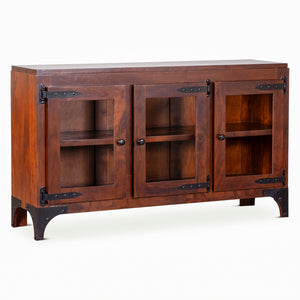 Sterling 58" Glass Cabinet in Dark Walnut