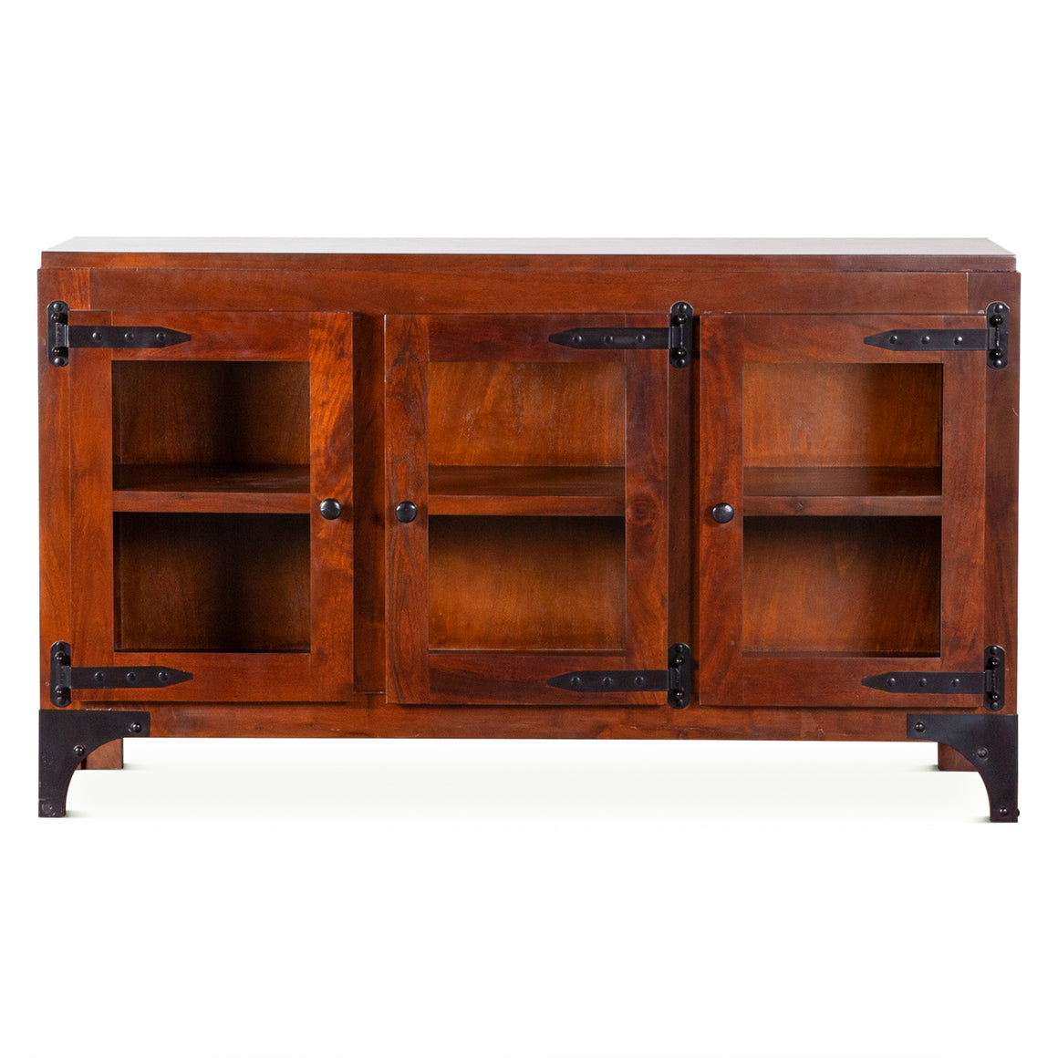 Sterling 58" Glass Cabinet in Dark Walnut