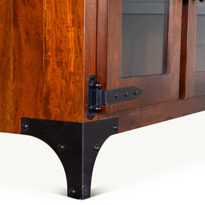 Sterling 58" Glass Cabinet in Dark Walnut