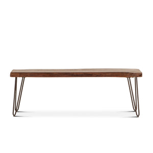 Grandby 54" Bench in Acacia with Walnut Finish