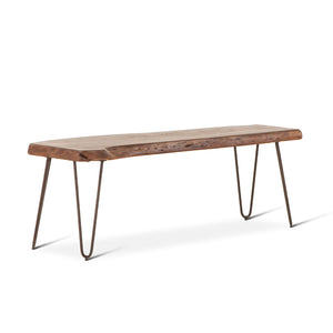 Grandby 54" Bench in Acacia with Walnut Finish