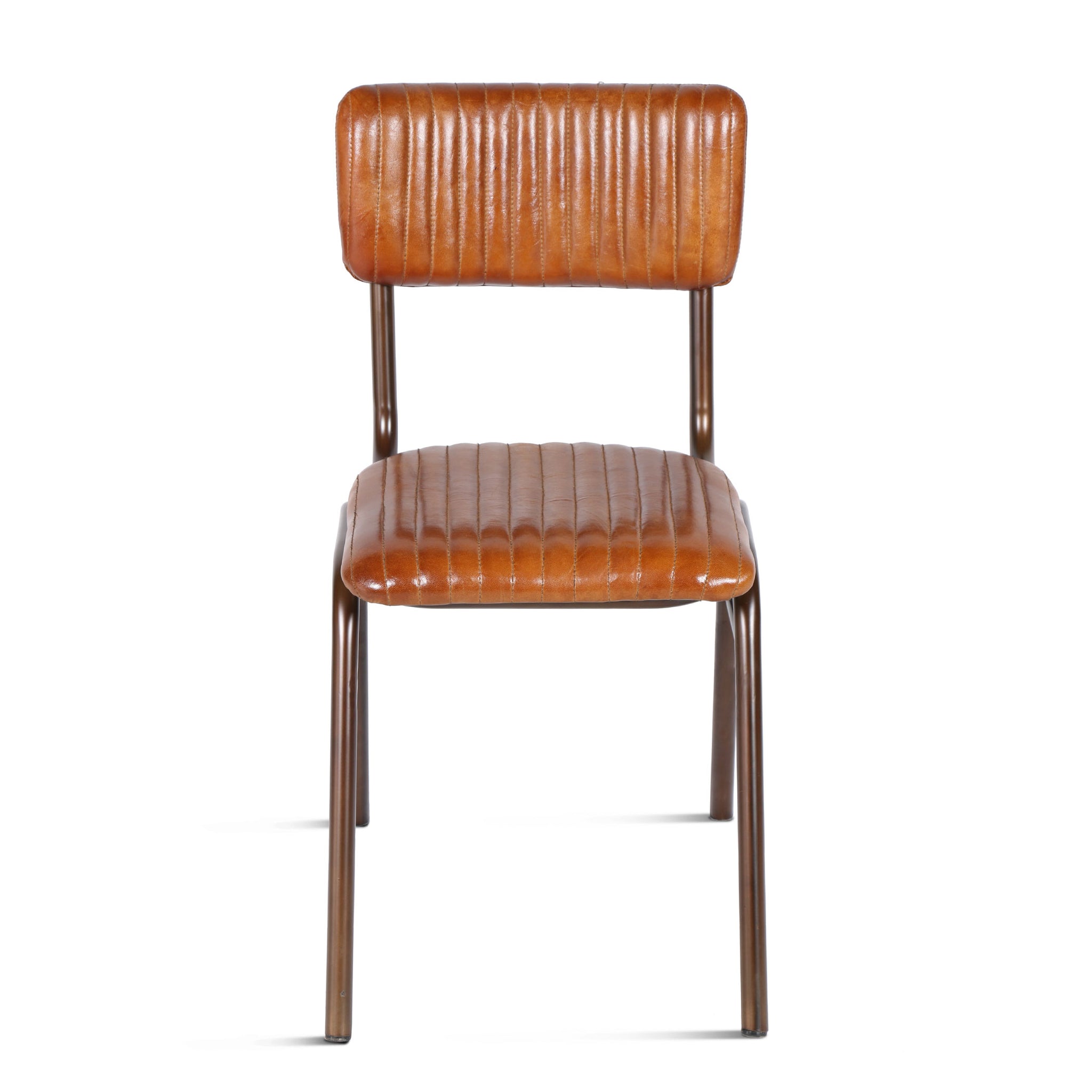Hudson Dining Chair in Ribbed Leather